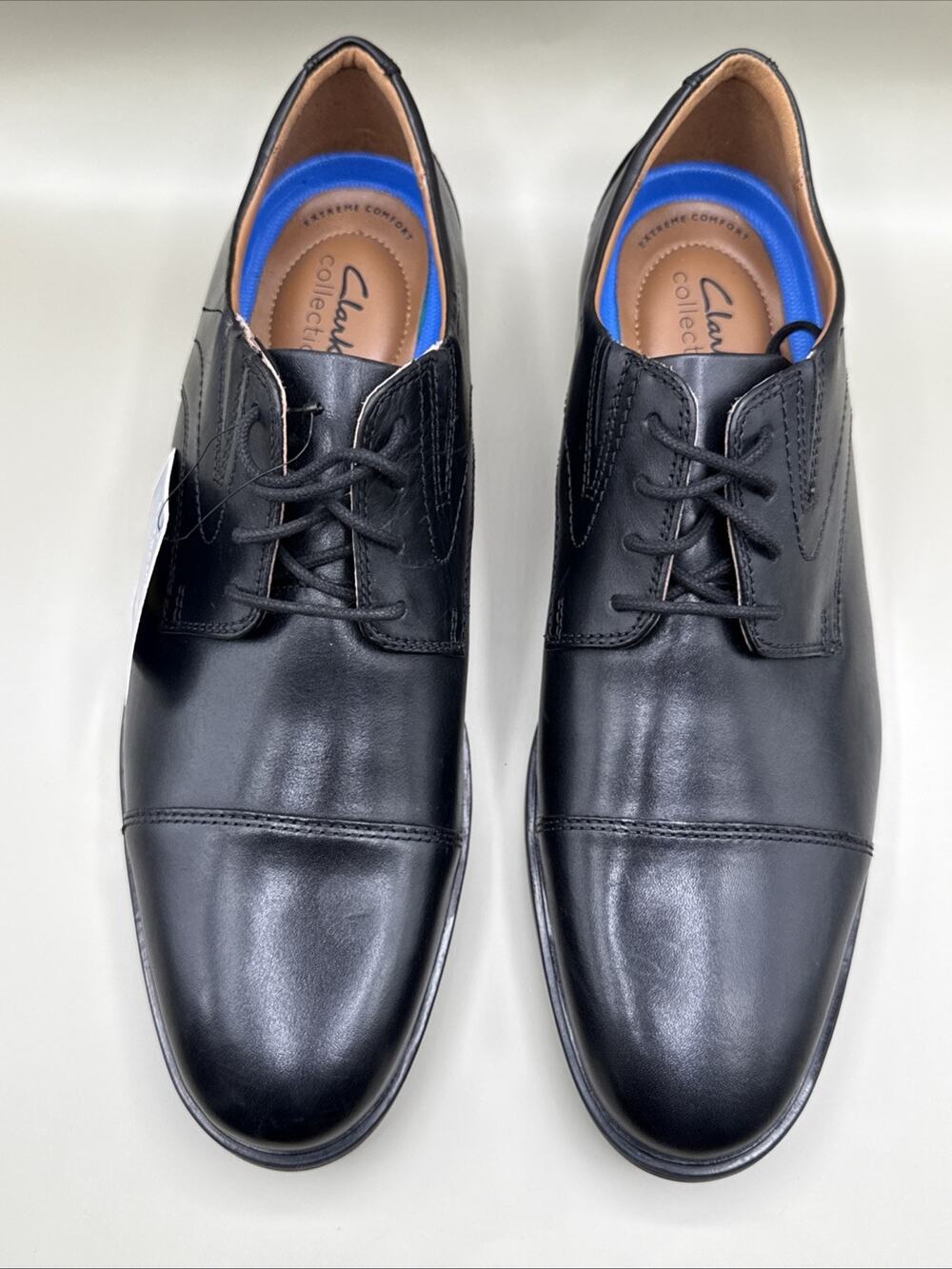 Clarks Whiddon Cap Men's Oxford Dress Shoes Black Leather NWOB Size 10.5